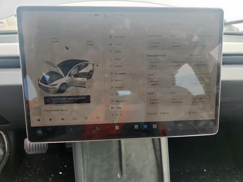 5YJ3E1EA1SF999853 - 2025 TESLA MODEL 3 GRAY photo 9