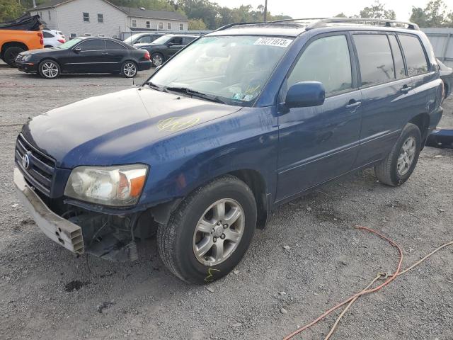 JTEEP21A740052893 - 2004 TOYOTA HIGHLANDER BLUE photo 1