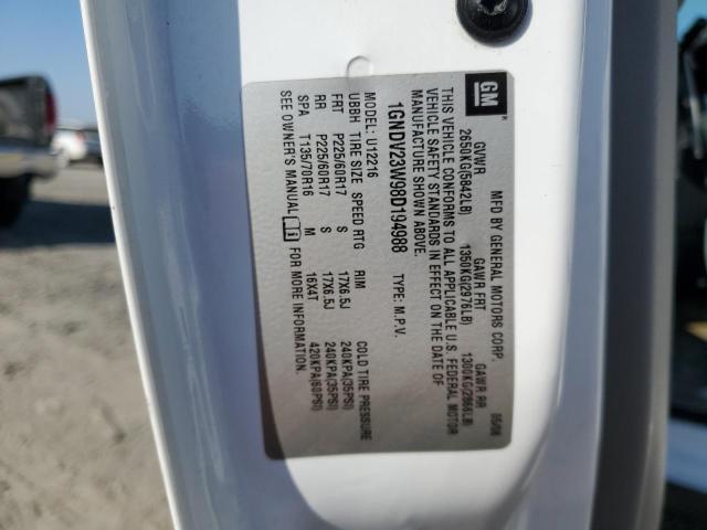 1GNDV23W98D194988 - 2008 CHEVROLET UPLANDER LS Ağ foto 13