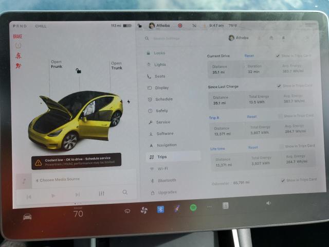 5YJYGDEE3LF017780 - 2020 TESLA MODEL Y 黑色 照片 9