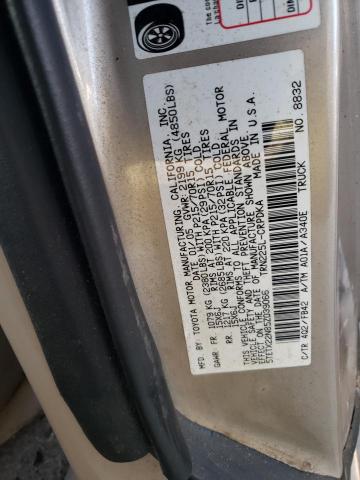 5TETX22N85Z039066 - 2005 TOYOTA TACOMA ACCESS CAB თაფლისფერი ფოტო 12