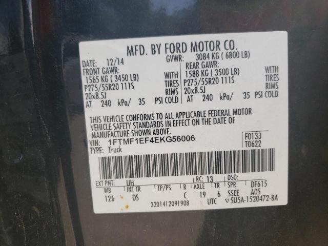 1FTMF1EF4EKG56006 - 2014 FORD F150 Siyah fotoğraf 12