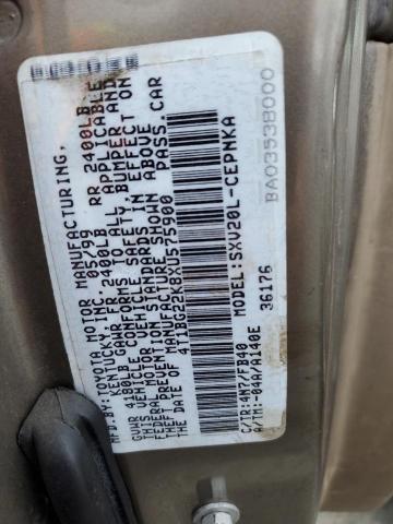 4T1BG22K8XU575900 - 1999 TOYOTA CAMRY CE 棕色 照片 12