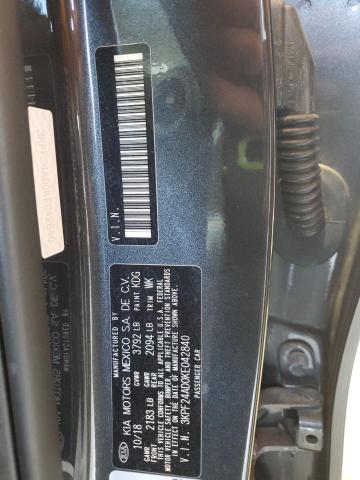 3KPF24AD0KE042840 - 2019 KIA FORTE FE ნაცრისფერი ფოტო 12