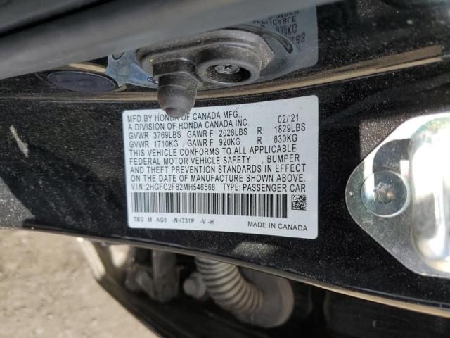 2HGFC2F82MH546568 - 2021 HONDA CIVIC SPORT 黑色 照片 13