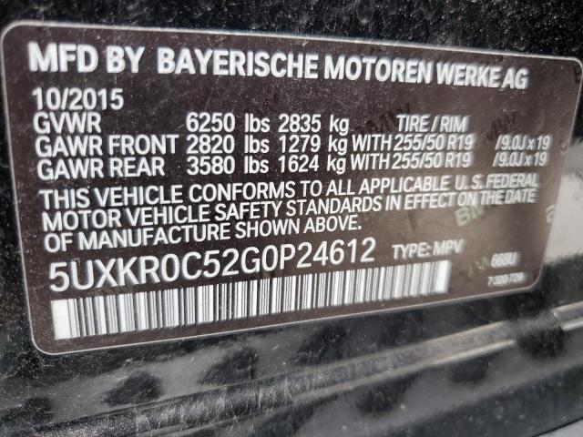 5UXKR0C52G0P24612 - 2016 BMW X5 XDRIVE35I BLACK photo 13