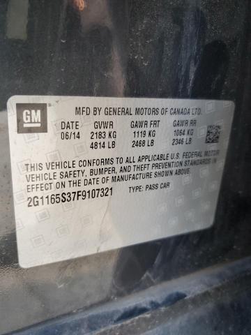 2G1165S37F9107321 - 2015 CHEVROLET IMPALA LTZ GRAY photo 13