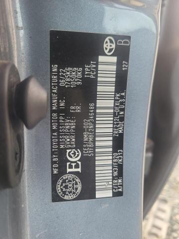 5YFBPMBE2NP346486 - 2022 TOYOTA COROLLA LE BLUE photo 12