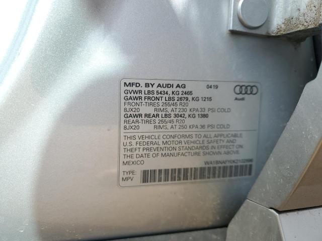 WA1BNAFY0K2102896 - 2019 AUDI Q5 PREMIUM PLUS SILVER photo 14