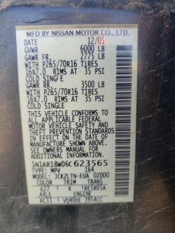 5N1AR18W06C623565 - 2006 NISSAN PATHFINDER LE 灰色 照片 13
