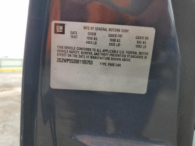 2G2WP552881166753 - 2008 PONTIAC GRAND PRIX BLUE photo 12