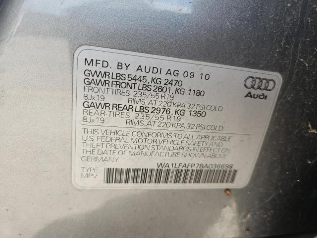 WA1LFAFP7BA036698 - 2011 AUDI Q5 PREMIUM PLUS GRAY photo 12