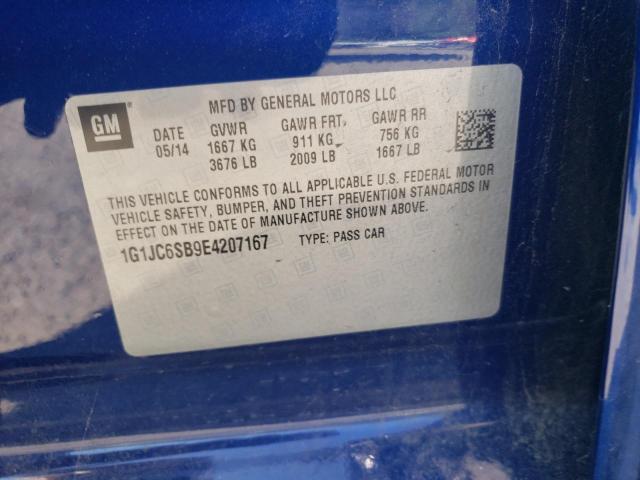 1G1JC6SB9E4207167 - 2014 CHEVROLET SONIC LT BLUE photo 13