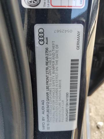 WAUHGAFC1GN141000 - 2016 AUDI A6 PRESTIGE Niebieski zdjęcie 12