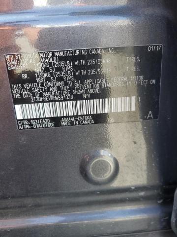 2T3DFREV8HW591338 - 2017 TOYOTA RAV4 LIMITED GRAY photo 13