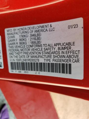 19XFL2H81PE005278 - 2023 HONDA CIVIC SPORT RED photo 12