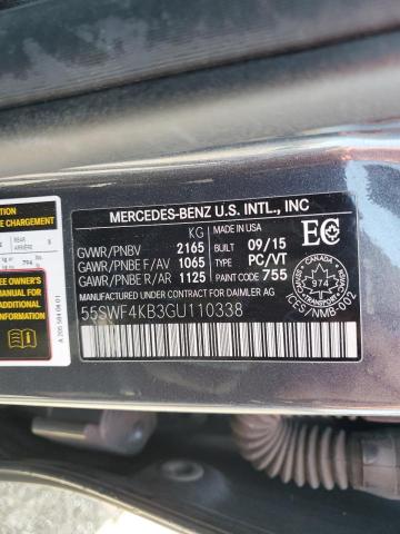 55SWF4KB3GU110338 - 2016 MERCEDES-BENZ C 300 4MATIC GRAY photo 13