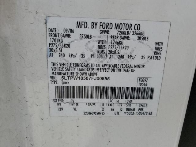 5LTPW18587FJ00855 - 2007 LINCOLN MARK LT WHITE photo 13