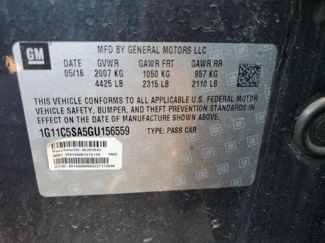 1G11C5SA5GU156559 - 2016 CHEVROLET MALIBU LIM LT 灰色 照片 12