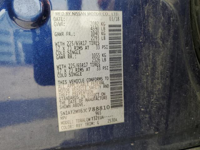 5N1AT2MT6JC788810 - 2018 NISSAN ROGUE S Blau Foto 13