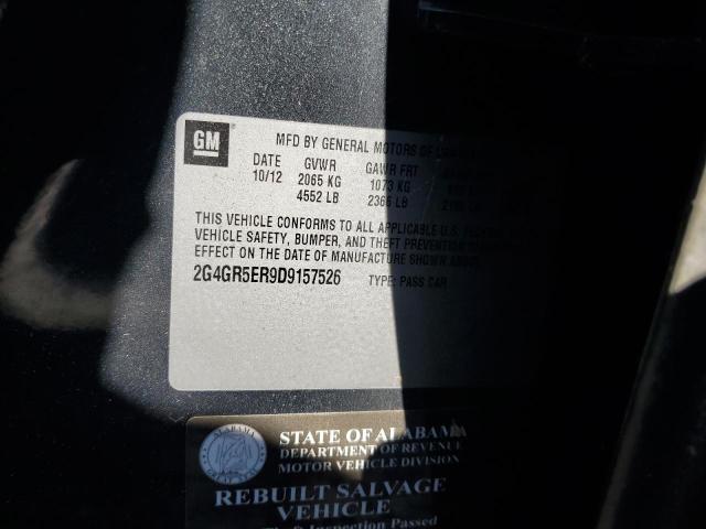2G4GR5ER9D9157526 - 2013 BUICK REGAL 银色 照片 12