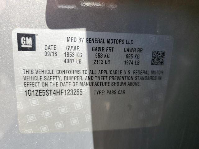 1G1ZE5ST4HF123265 - 2017 CHEVROLET MALIBU LT BEIGE photo 12