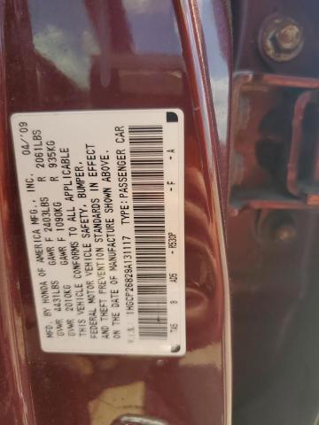 1HGCP26829A131117 - 2009 HONDA ACCORD EXL BURGUNDY photo 12