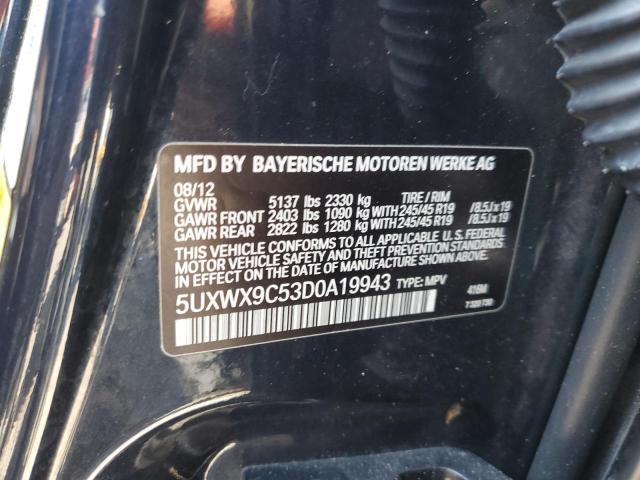 5UXWX9C53D0A19943 - 2013 BMW X3 XDRIVE28I BLACK photo 13