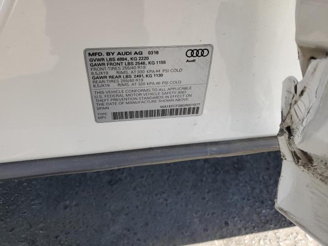 WA1EFCFS8GR021077 - 2016 AUDI Q3 PREMIUM PLUS WHITE photo 13