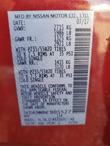 5N1DR2MM8HC905527 - 2017 NISSAN PATHFINDER S BURGUNDY photo 13