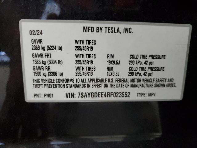 7SAYGDEE4RF023552 - 2024 TESLA MODEL Y Grafit foto 13