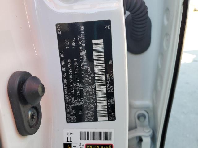 5TDGZRBH6NS594903 - 2022 TOYOTA HIGHLANDER XLE 白色 照片 13