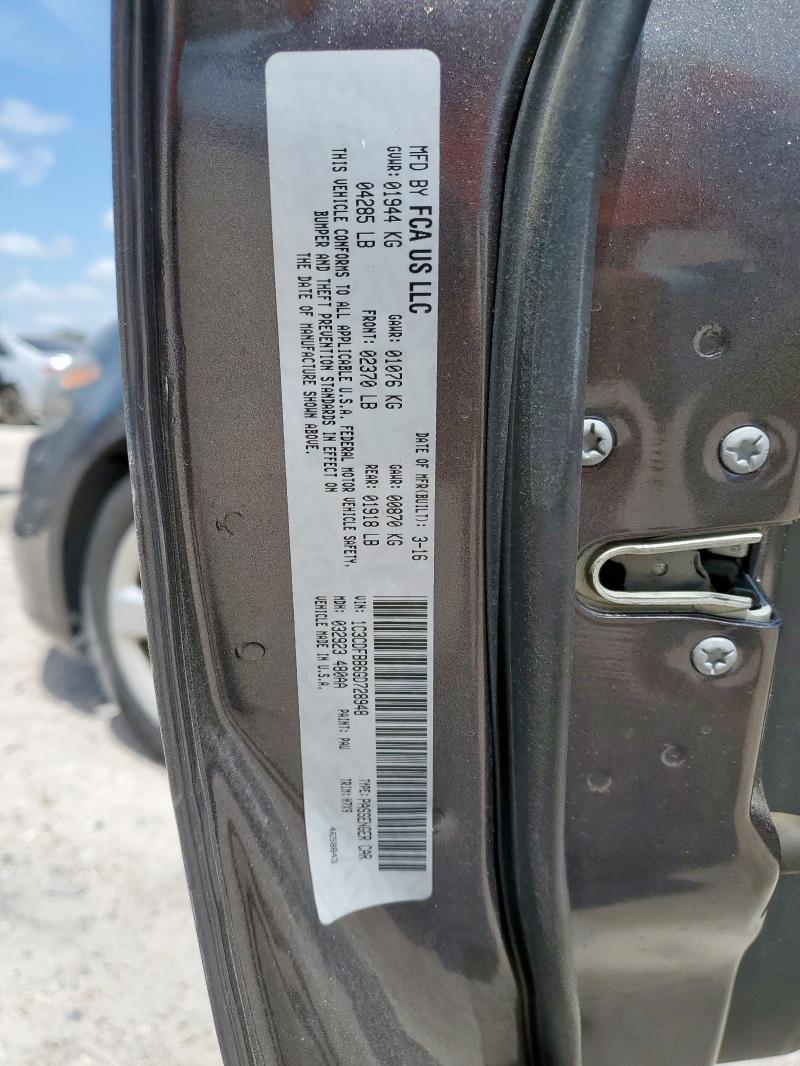 1C3CDFBB6GD728948 - 2016 DODGE DART SXT GRAY photo 12