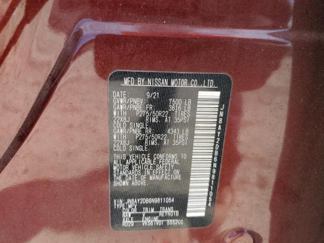 JN8AY2DB6N9811054 - 2022 NISSAN ARMADA PLATINUM Bordo foto 14