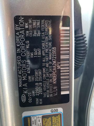 KNDEPCAA2M7211918 - 2021 KIA SELTOS LX GRAY photo 14