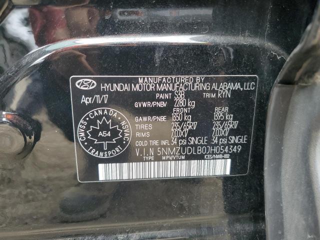 5NMZUDLB0JH054349 - 2018 HYUNDAI SANTA FE SPORT BLACK photo 13