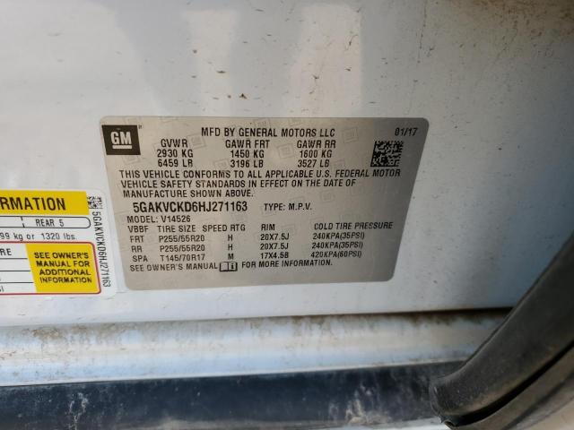 5GAKVCKD6HJ271163 - 2017 BUICK ENCLAVE 白色 照片 14