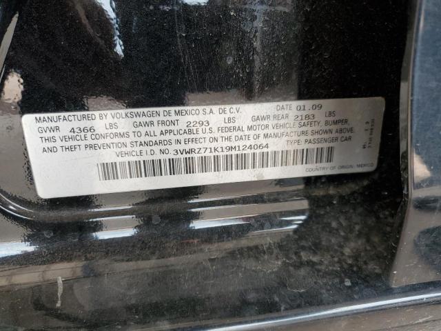 3VWRZ71K19M124064 - 2009 VOLKSWAGEN JETTA SE BLACK photo 12