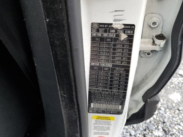 SALVP2RX4JH286492 - 2018 LAND ROVER RANGE ROVE SE WHITE photo 13