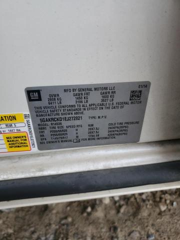 5GAKRCKD1EJ272821 - 2014 BUICK ENCLAVE WHITE photo 13