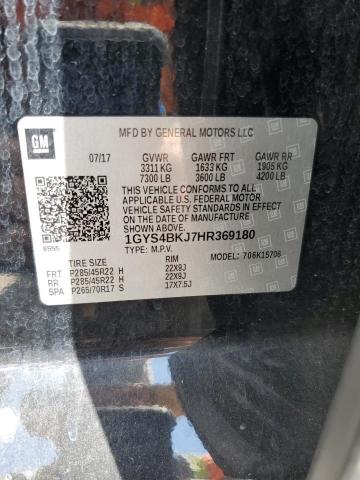 1GYS4BKJ7HR369180 - 2017 CADILLAC ESCALADE LUXURY შავი ფოტო 13