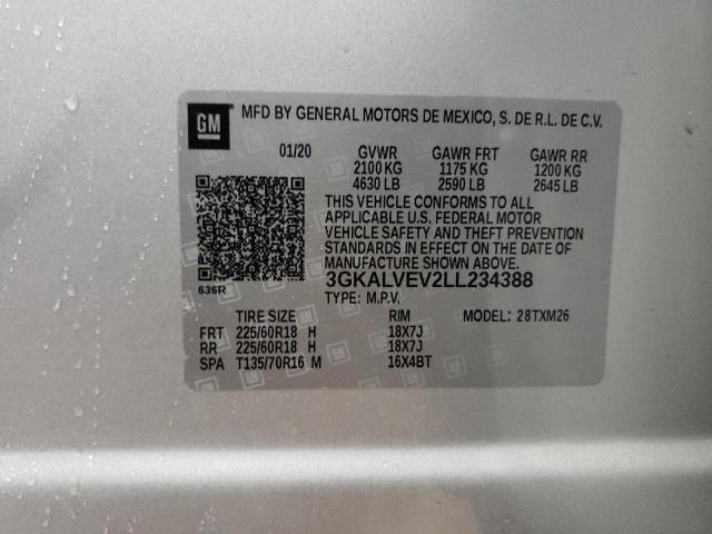 3GKALVEV2LL234388 - 2020 GMC TERRAIN SLT SILVER photo 13