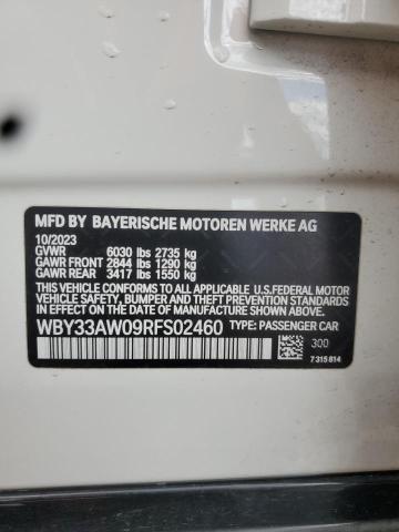 WBY33AW09RFS02460 - 2024 BMW I4 M50 WHITE photo 13