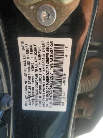 19XFC2F54GE233851 - 2016 HONDA CIVIC LX BLACK photo 13