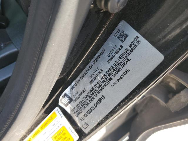 KL8CD6SA2LC446818 - 2020 CHEVROLET SPARK 1LT أسود صورة 12