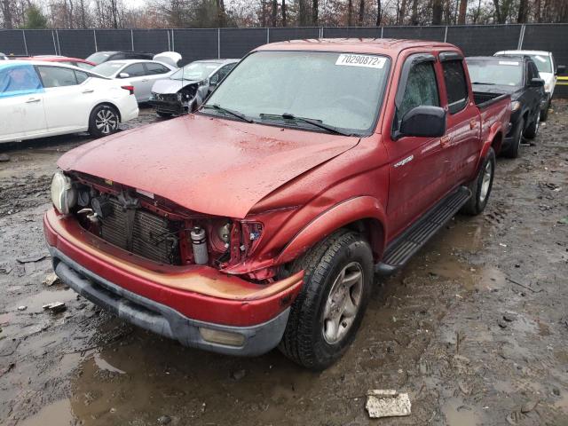 5TEHN72N64Z354732 - 2004 TOYOTA TACOMA DOUBLE CAB RED photo 1