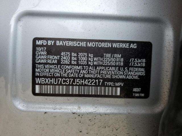 WBXHU7C37J5H42217 - 2018 BMW X1 SDRIVE28I SILVER photo 13