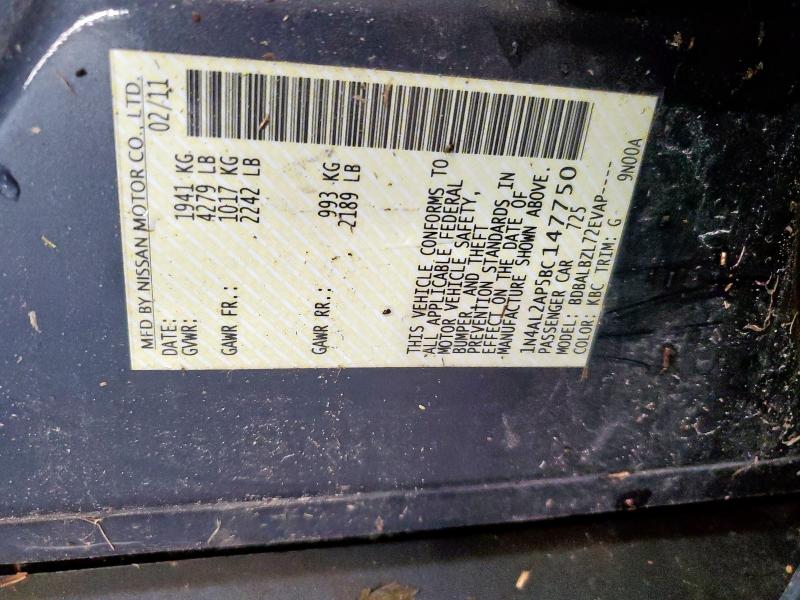 1N4AL2AP5BC147750 - 2011 NISSAN ALTIMA BASE გრაფიტი ფოტო 13