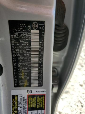 2T1BURHE5FC444412 - 2015 TOYOTA COROLLA L SILVER photo 12