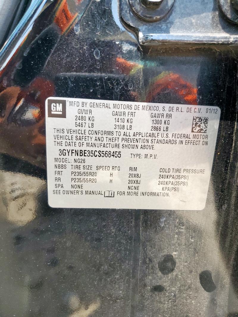 3GYFNBE35CS568455 - 2012 CADILLAC SRX PERFORMANCE COLLECTION Чорний фото 14